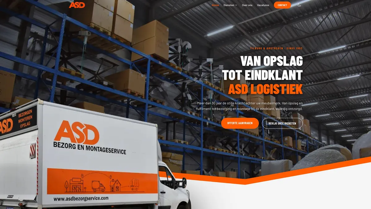 ASD Logistiek – multipage website voor zichtbaarheid, snelheid en groei – Website