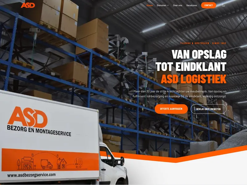 ASD Logistiek – multipage website voor zichtbaarheid, snelheid en groei – Website