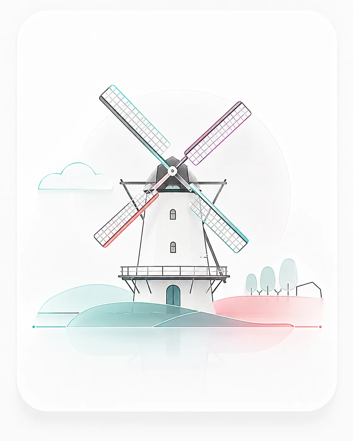 Lokale Den Dungen-visual met een molen en zachte dorpsrand
