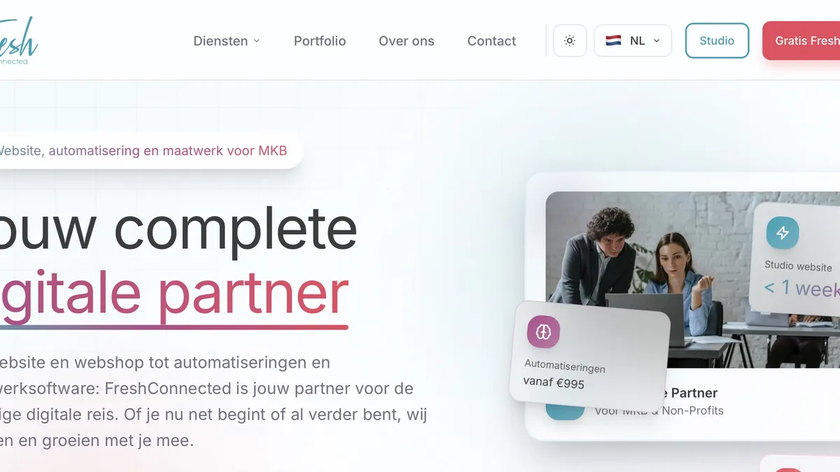 FreshConnected website voor zichtbaarheid, diensten en conversie – Website