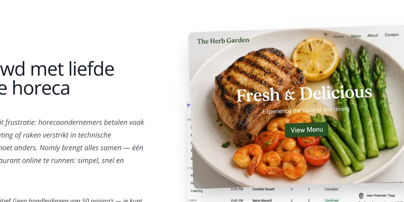 Nomly platform voor restaurants in ontwikkeling – SaaS Platform