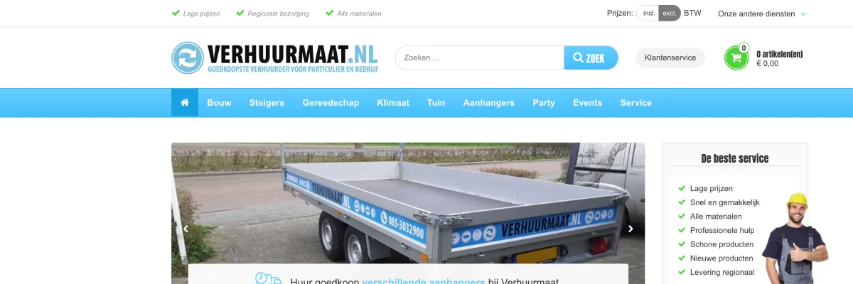 Verhuurmaat-suite – één order- en verhuurplatform achter meerdere merken – SaaS Platform
