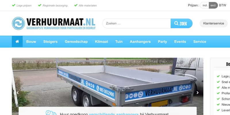 Verhuurmaat-suite – één order- en verhuurplatform achter meerdere merken – SaaS Platform